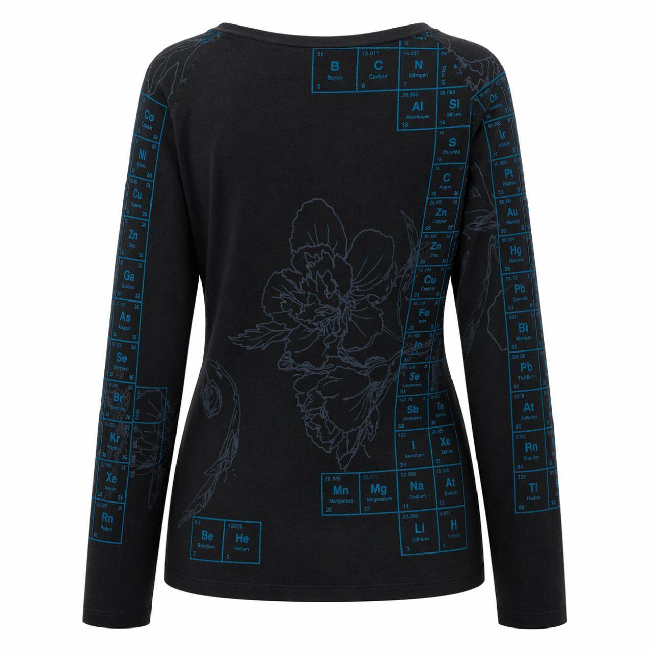 Smoking Lily Long Sleeve Top Size Medium Black Blue Graphic Handmade