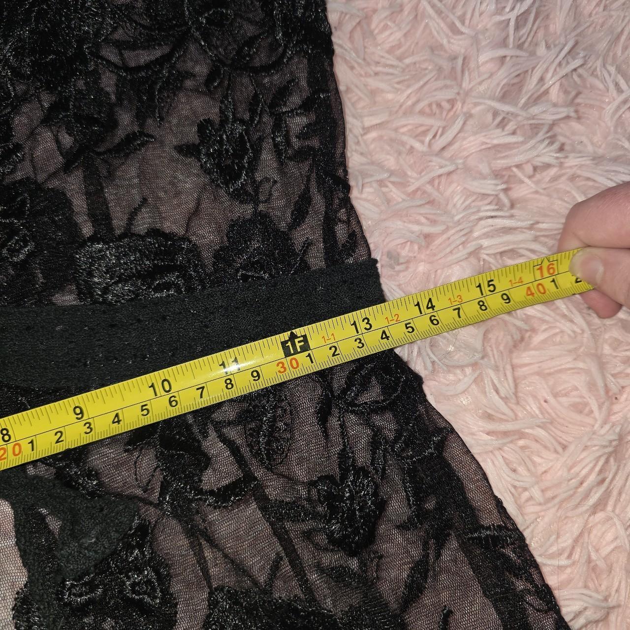 Sheer Lace Tie Front Top Black Y2K XS/S Le Chateau
