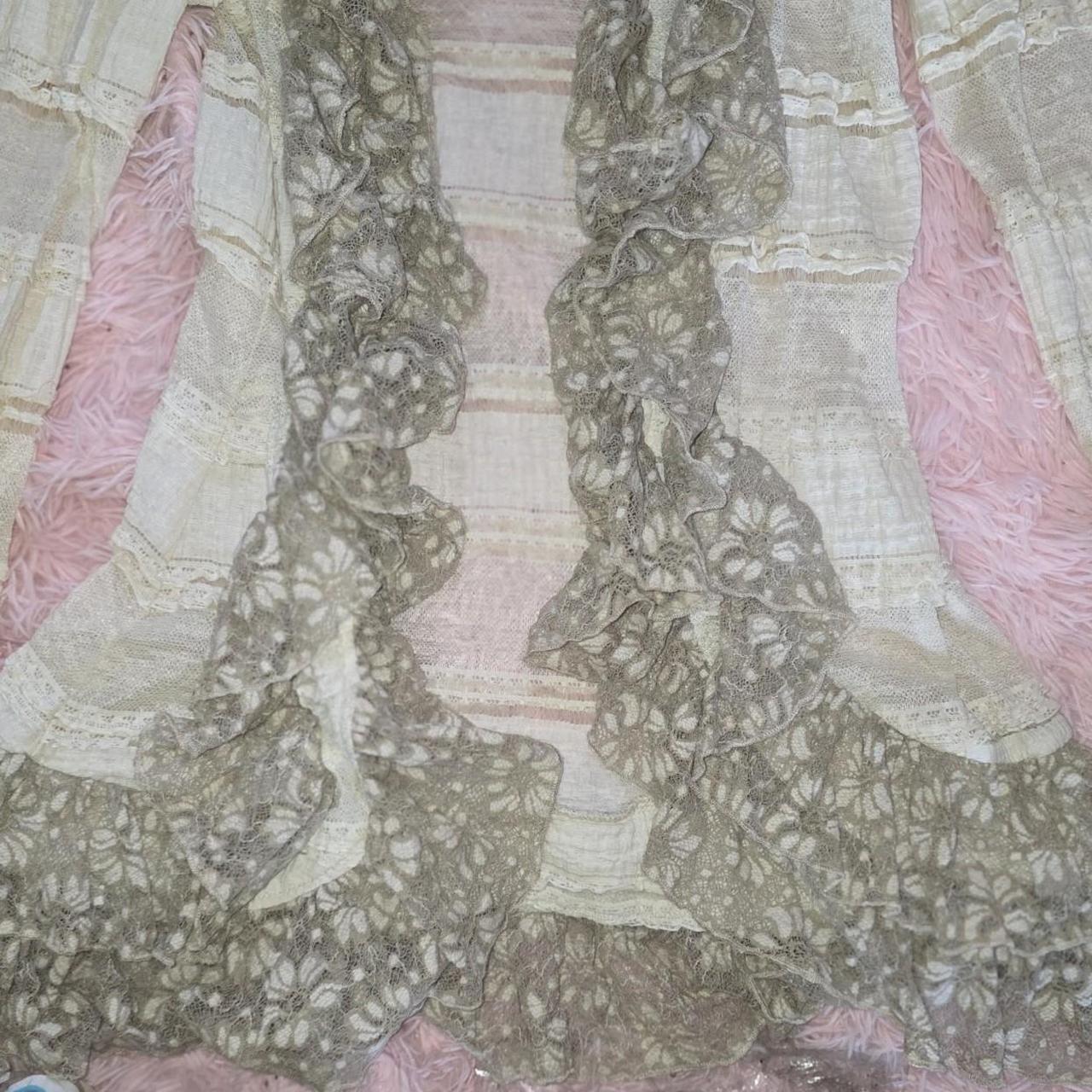 Ryu Lace Ruffle Cardigan Size Medium Cream Fairy Boho