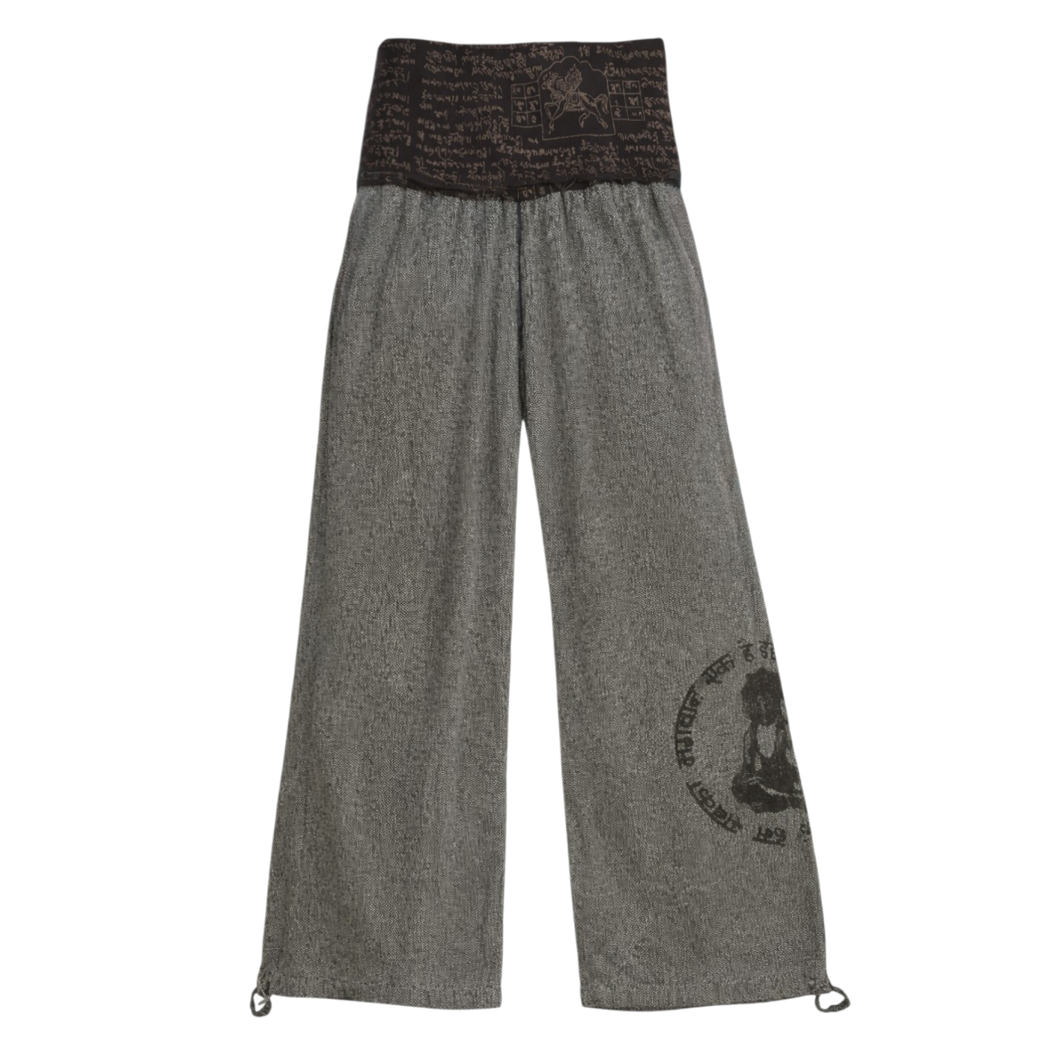 Gray Fold Over Harem Pants