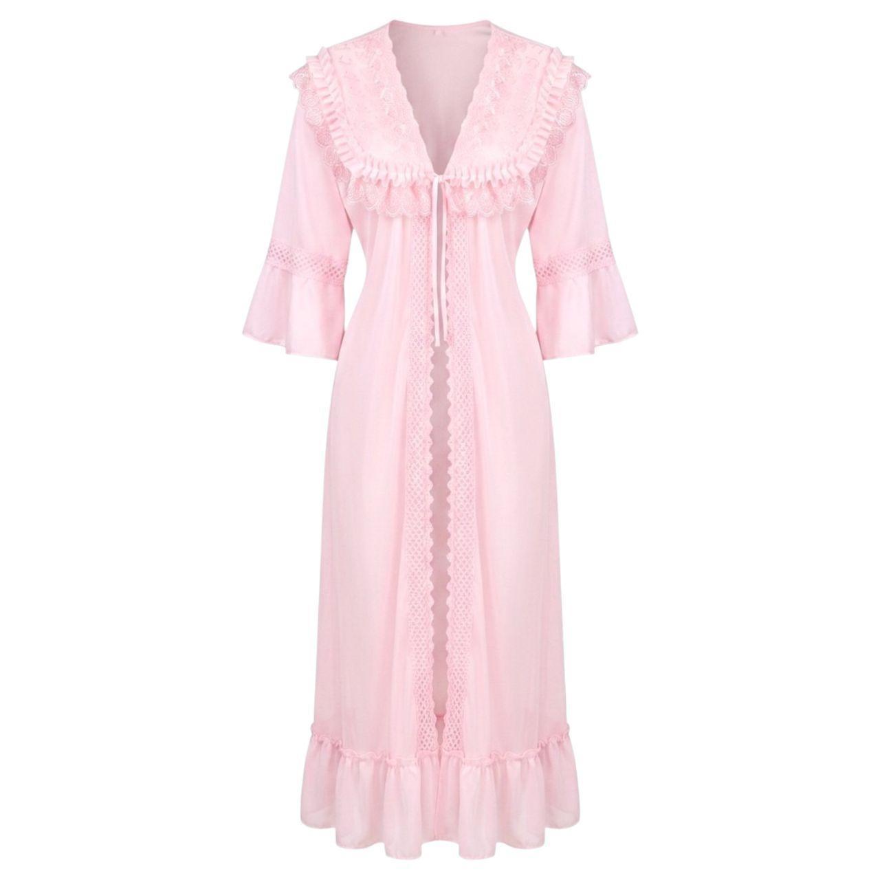 Pink Lace Duster Robe XL