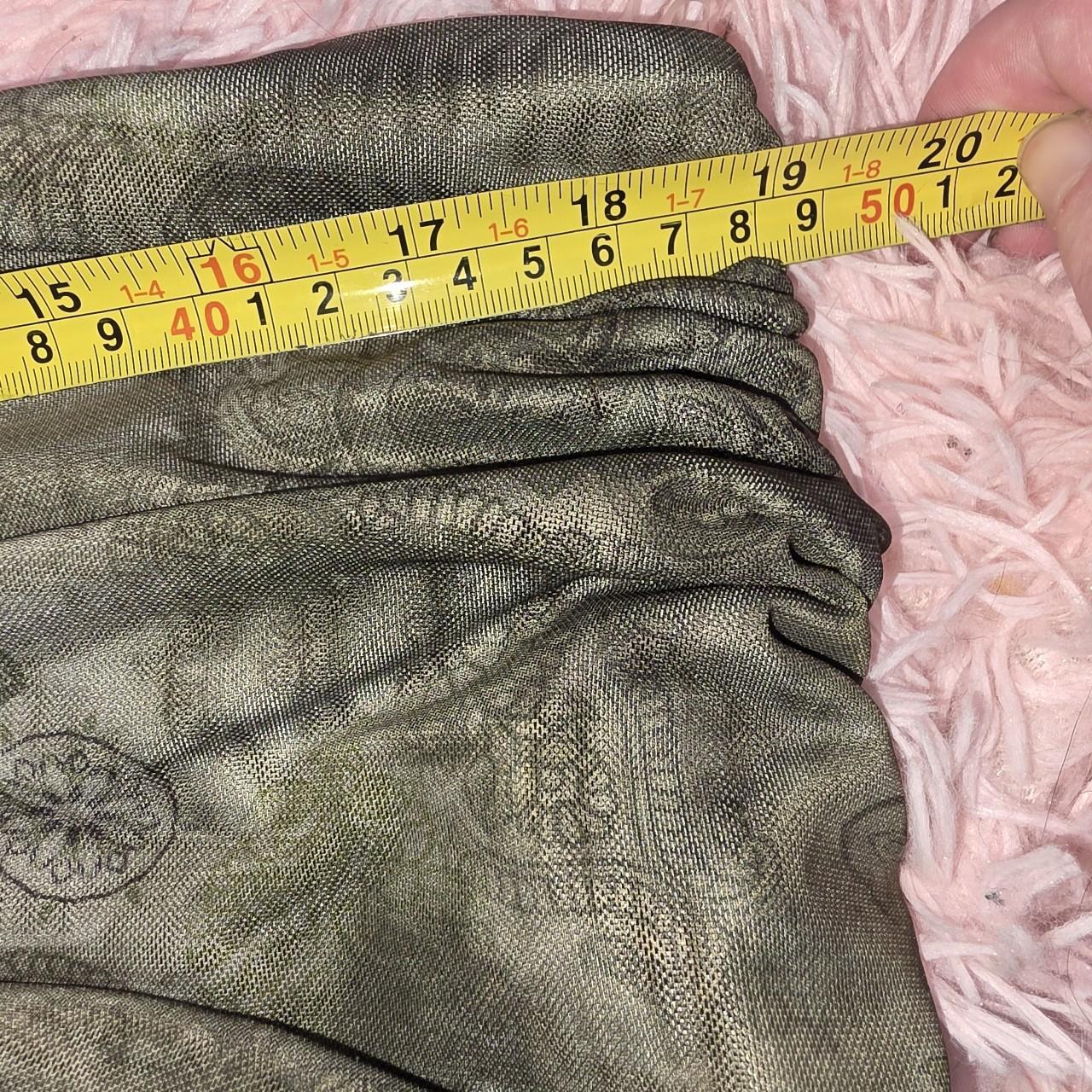 Y2K Top Off Shoulder Bell Sleeve Medium Olive Mesh