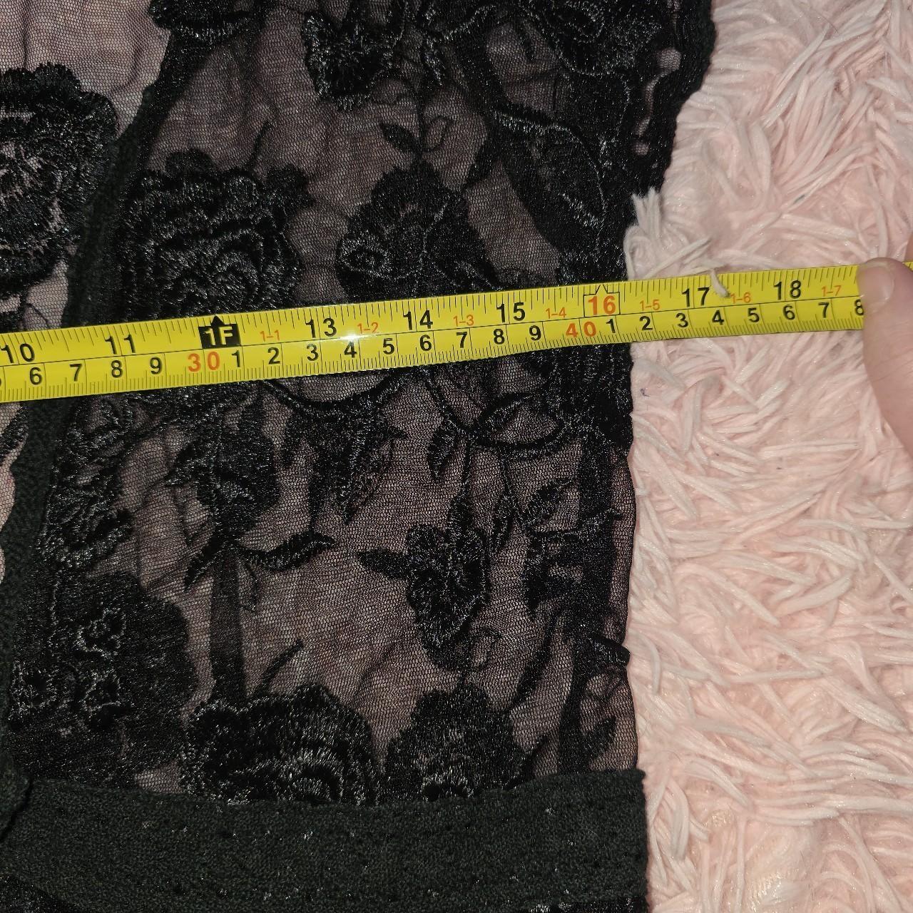 Sheer Lace Tie Front Top Black Y2K XS/S Le Chateau