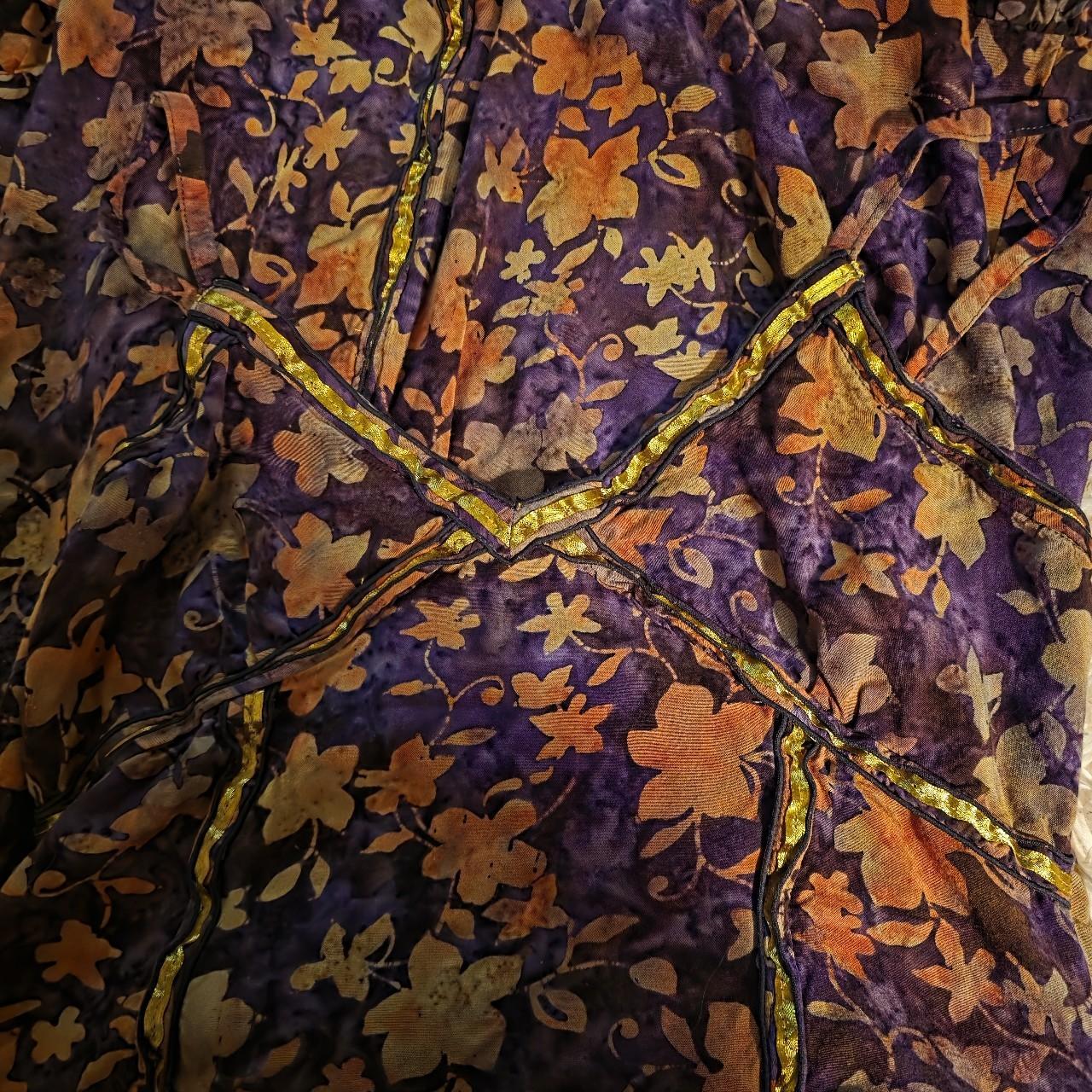 Purple Floral Rayon Slip Dress