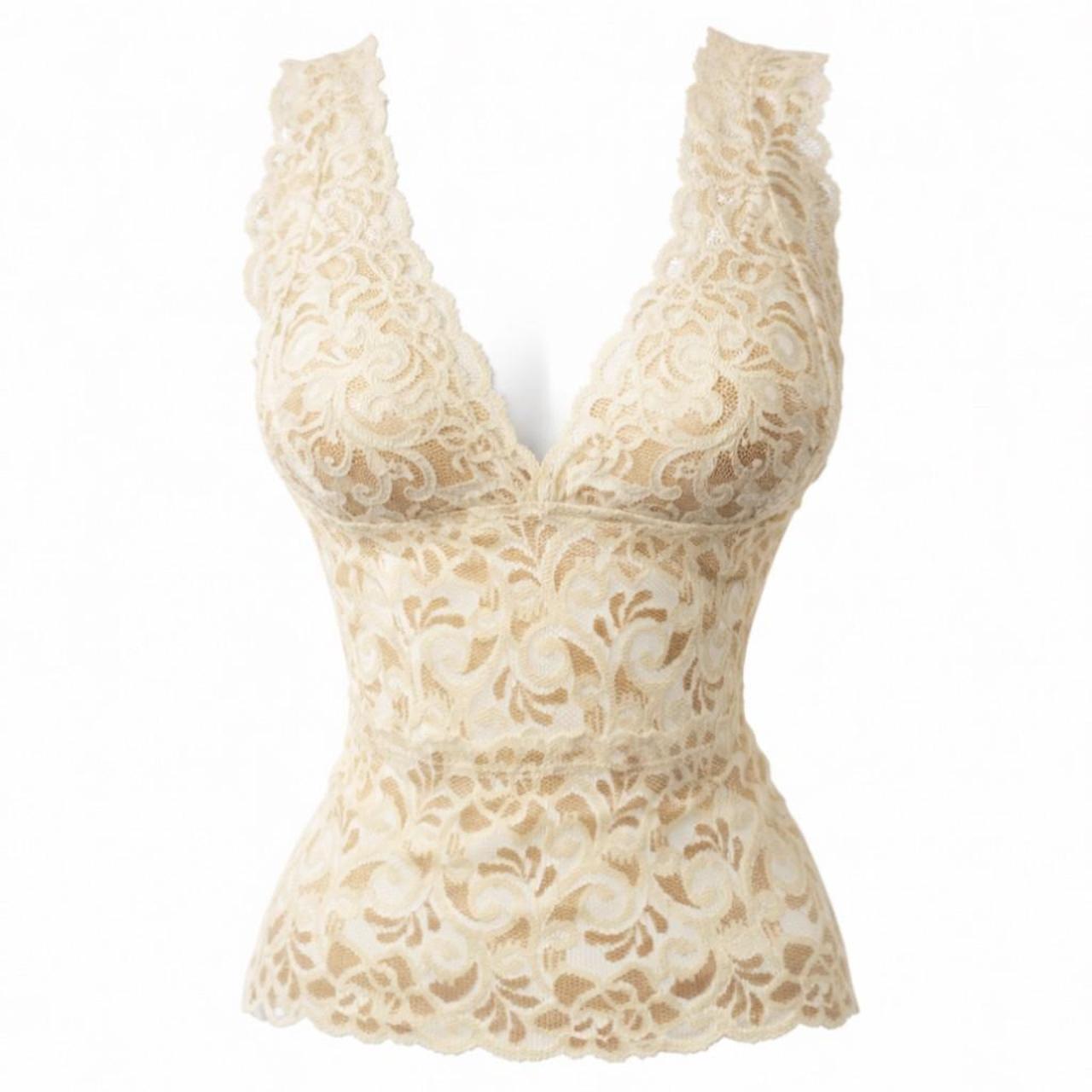 Lace Cami Top Sheer Y2K Size XS S Cream Seduction